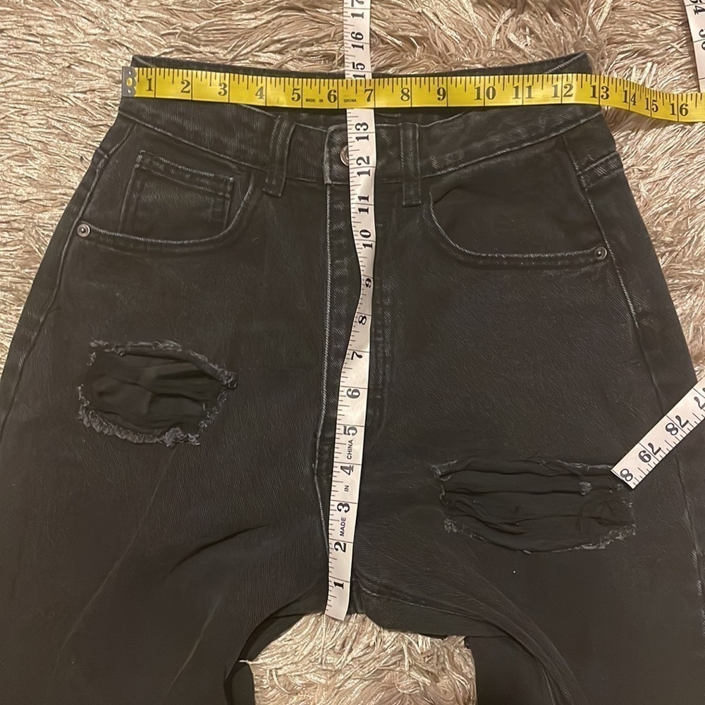 PRETTY Little Thing High Rise Black Ripped Baggy Jeans - Picture 7 of 9